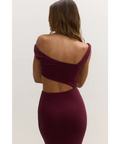 Bayse Brand Elara Midi Dress in Plum - 6 / Red - Dresses