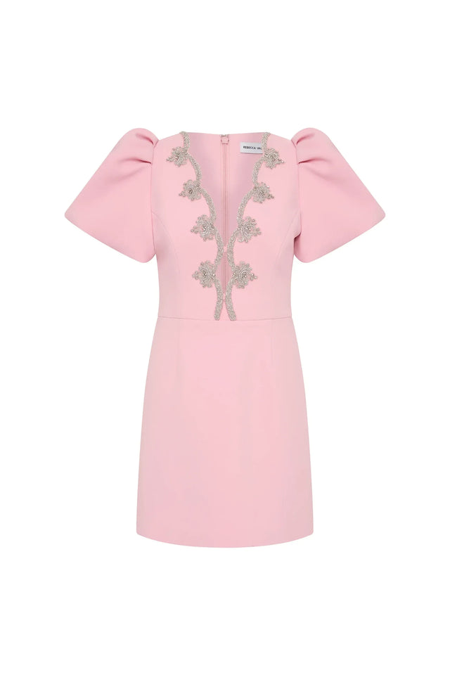 Rebecca Vallance Harlynn Puff Sleeve Mini Dress - Light Pink