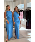 Bec and Bridge Angelina Asym Maxi Dress - 6 / Blue - Dresses