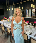 Bec and Bridge Diamond Strap Maxi - 6 / Blue - Dresses