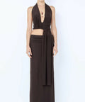 Bec and Bridge Eva Drape Set in Brown - 6 / Brown - Dresses