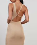 Bec and Bridge Harper Asymmetrical Midi Dress - 6 / Nude - Dresses