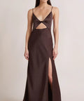 Bec and Bridge Hazel Maxi Dress Chocolate Brown Print Size 8 - 8 / Brown - Dresses