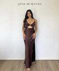 Bec and Bridge Hazel Maxi Dress Chocolate Brown Print Size 8 - 8 / Brown - Dresses