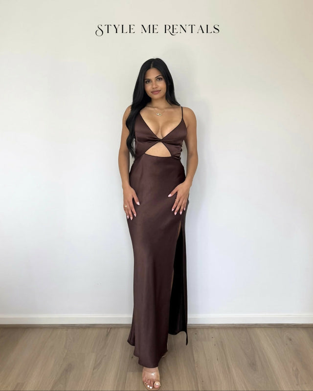 Bec and Bridge Hazel Maxi Dress Chocolate Brown Print Size 8 - 8 / Brown - Dresses