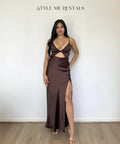 Bec and Bridge Hazel Maxi Dress Chocolate Brown Print Size 8 - 8 / Brown - Dresses
