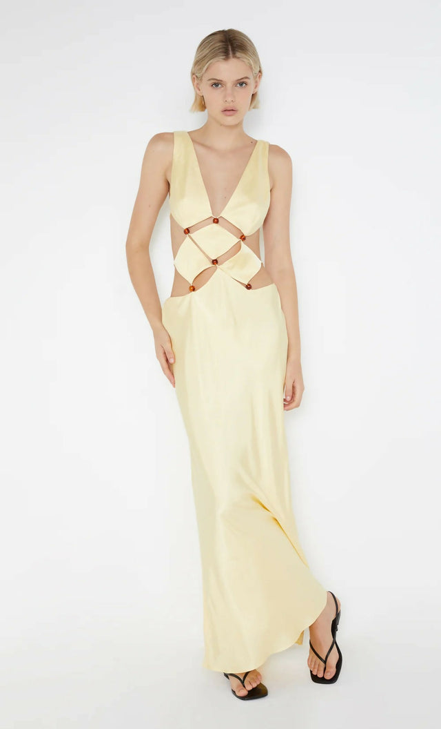 Bec + Bridge Agathe Diamond Dress - 8 / Yellow - Dresses