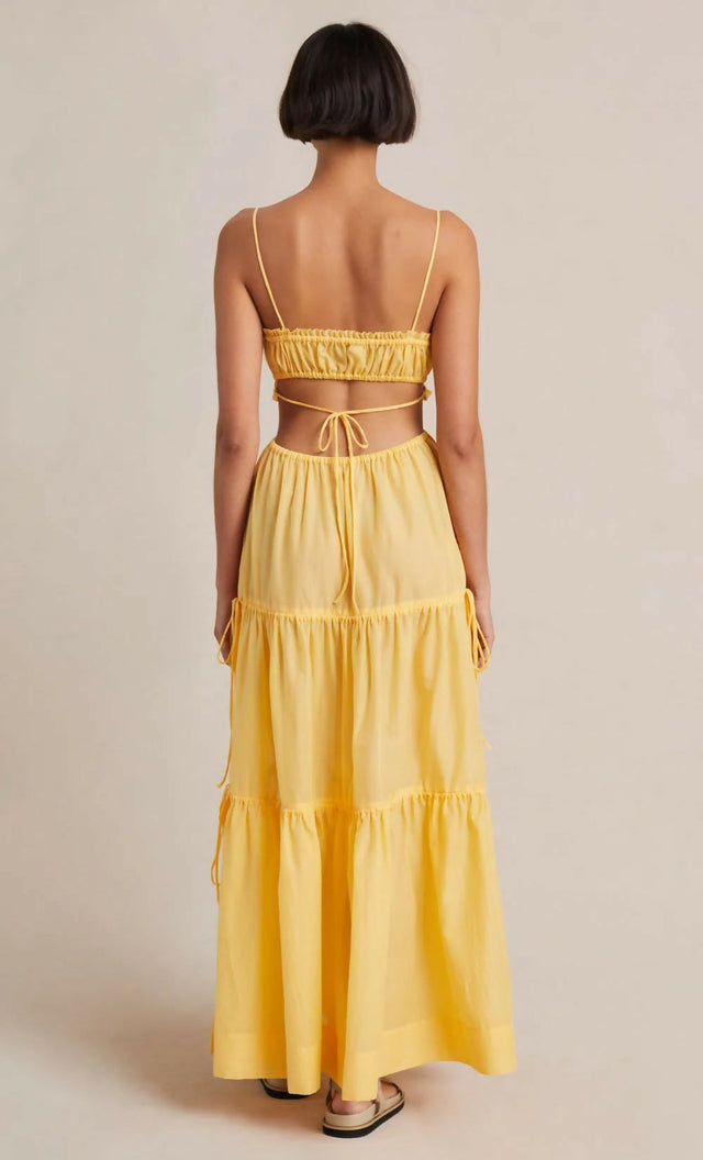 bec and bridge yellow midi dress Bec & Bridge Alexandra Tie Maxi Dress in Yellow