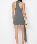 Bec & Bridge Astra Drape Mini Dress Chrome Size 6 8 & 10 - Dresses