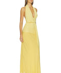 Bec & Bridge Cassis Drape Maxi Citron - 8 / Yellow - Dresses