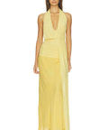 Bec & Bridge Cassis Drape Maxi Citron - 8 / Yellow - Dresses