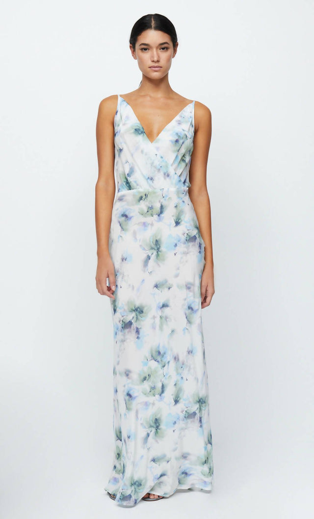 Bec & Bridge - Bec & Bridge Corrine V Maxi in Watercolour Floral Size