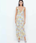 Bec & Bridge Courtney Frill Maxi Dress in Blue Blossom - 10 / Multi - Dresses