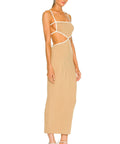 Bec & Bridge Coyote Midi Dress Nude Size AU 6 - 6 / Nude - Dresses