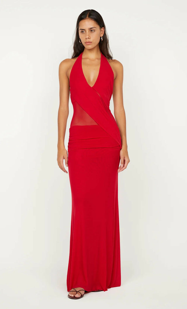 Bec + Bridge Deija Halter Maxi Dress in Strawberry - Dresses