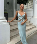 Bec & Bridge ‘Diamond Days’ Cloud Blue Cut Out Maxi - M / Light Blue - Dresses