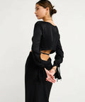Bec & Bridge Diamond Days Long Sleeve Maxi Dress - 8 / Black - Dresses