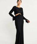 Bec & Bridge Diamond Days Long Sleeve Maxi Dress - 8 / Black - Dresses