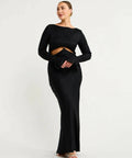 Bec & Bridge Diamond Days Long Sleeve Maxi Dress - 8 / Black - Dresses