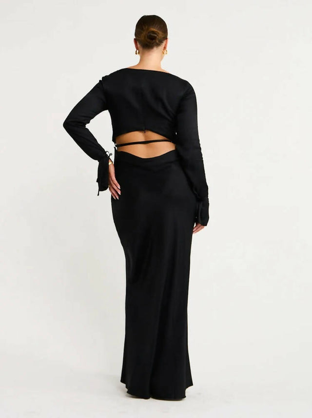 Bec & Bridge Diamond Days Long Sleeve Maxi Dress - 8 / Black - Dresses