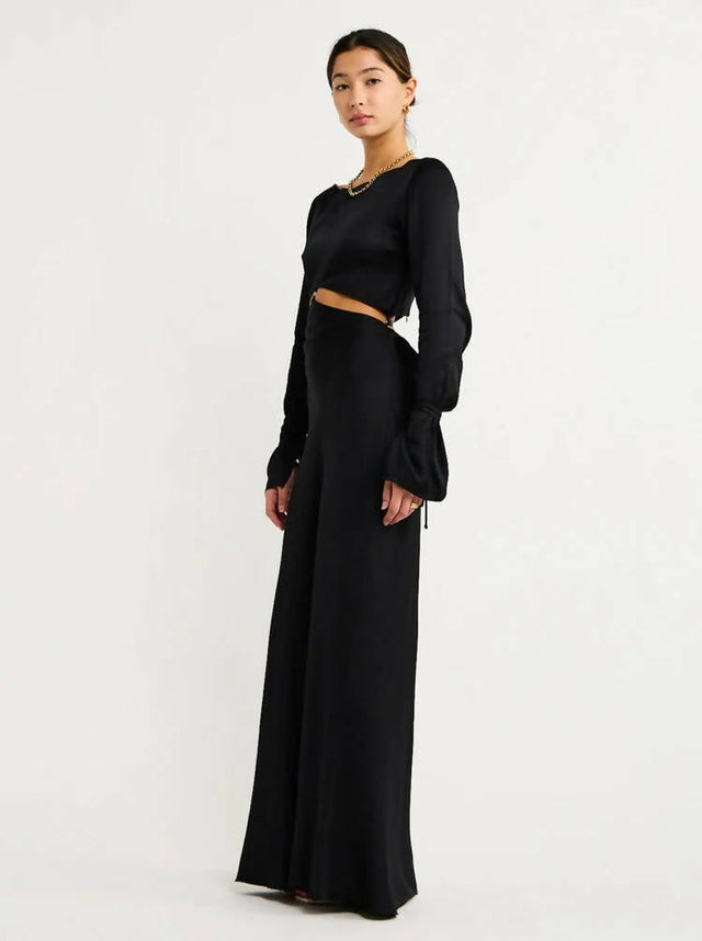 Bec & Bridge Diamond Days Long Sleeve Maxi Dress - 8 / Black - Dresses