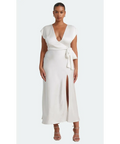Bec & Bridge Dreamer Wrap Dress - Ivory / Black - Dresses