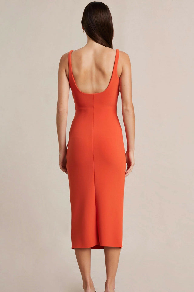 Bec & Bridge Elroy Tuck Midi in Flame - 6 / Orange - Dresses