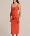 Bec & Bridge Elroy Tuck Midi in Flame - 6 / Orange - Dresses