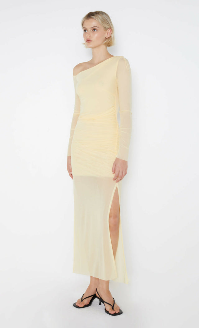Bec & Bridge Fae Asym Long Sleeve Dress - 8 / Yellow - Dresses