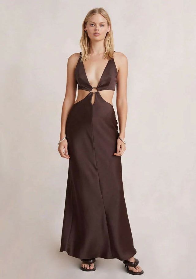 Bec & Bridge Felix V Maxi Dress - 8 / Brown - Dresses