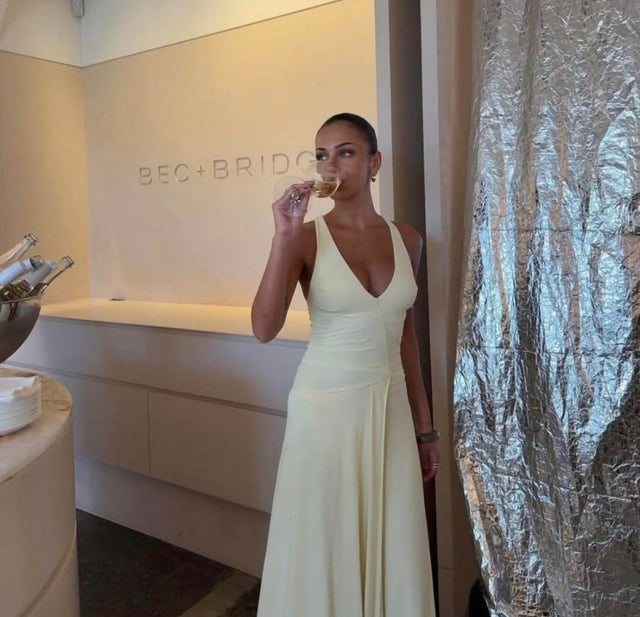 Bec & Bridge Greta Dress — Buttery Yellow Size 6,8 & 10 - Dresses