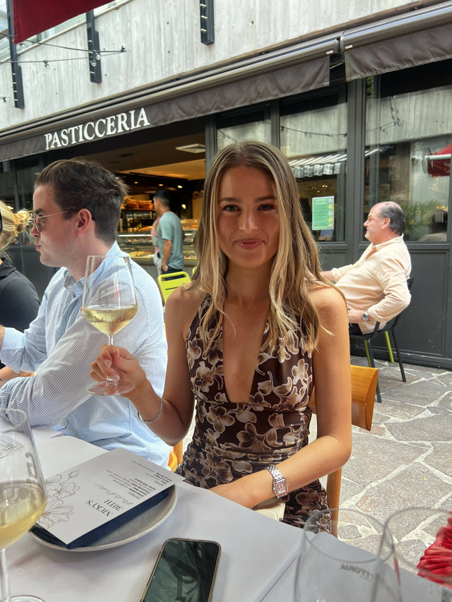 Bec & Bridge Hermani Mini Dress In Chocolate Hibiscus - Dresses