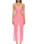 Bec & Bridge Iona Grapefruit Midi Dress - 8 / Pink - Dresses