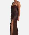 Bec & Bridge Julieta Silk Maxi Dress in Chocolate - 8 / Brown - Dresses