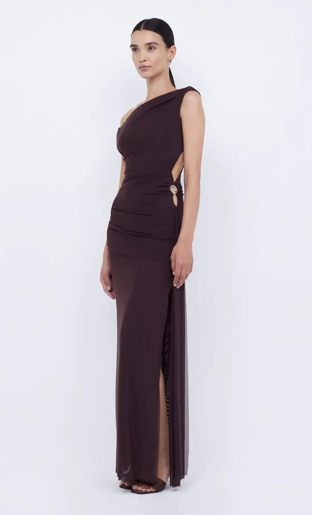 Bec & Bridge Kailani Asym Dress Brown - 8 / Brown - Dresses