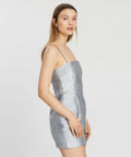 Bec & Bridge Lady Sparkle Mini Dress - Metallic - Silver / 6 - Dresses