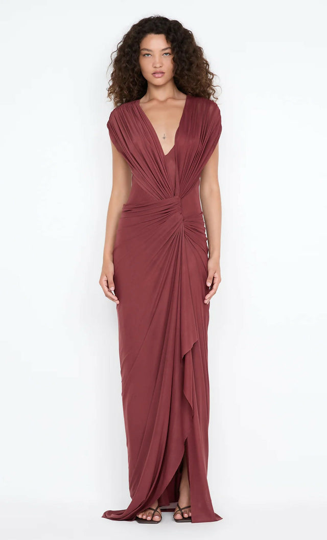 Bec & Bridge Leia Drape Maxi Dress - 6 / Red - Dresses