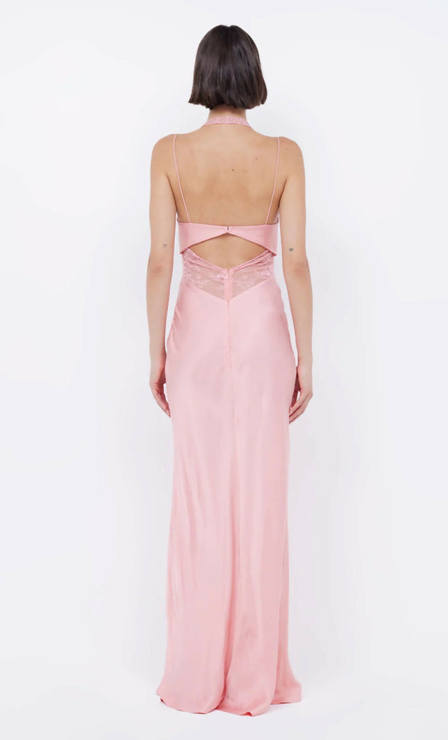Bec + Bridge Liv Halter Maxi Gown Pink Sherbert - 8 / Pink - Dresses