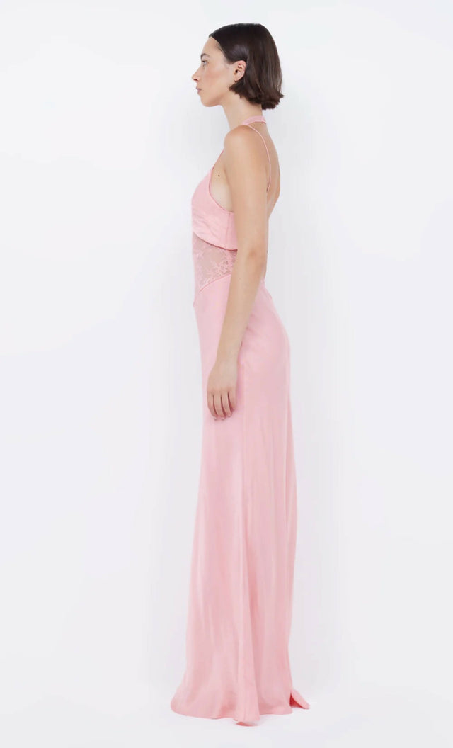 Bec + Bridge Liv Halter Maxi Gown Pink Sherbert - 8 / Pink - Dresses