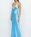 Bec & Bridge Lorelai Silk V Maxi Dress in Topaz - Dresses