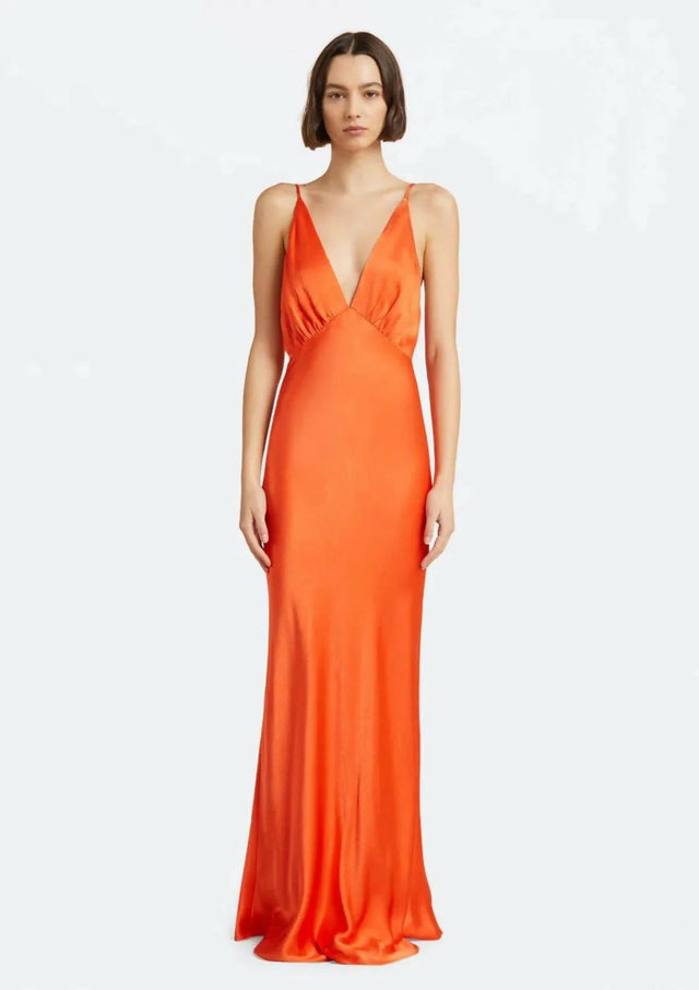Bec & Bridge Lorelai V Maxi Dress in Fire Red Size AU 8 - 8 / Orange - Dresses
