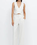 Bec & Bridge Lou Pinstripe Vest and Pants Set Ivory Size AU 6 - 6 / White - Outfit Sets