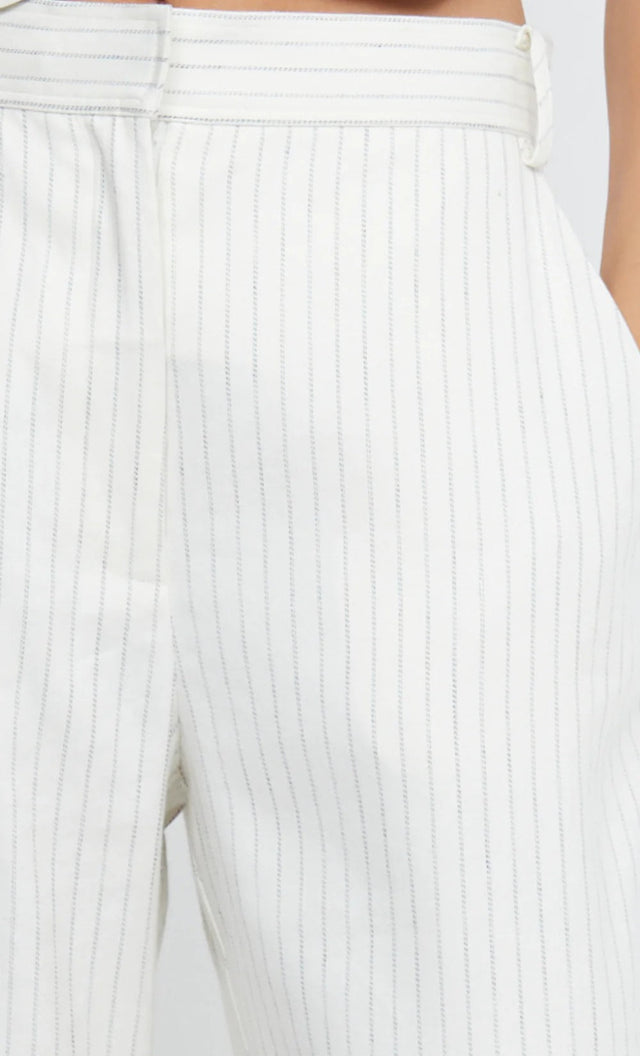 Bec & Bridge Lou Pinstripe Vest and Pants Set Ivory Size AU 6 - 6 / White - Outfit Sets