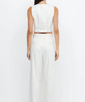 Bec & Bridge Lou Pinstripe Vest and Pants Set Ivory Size AU 6 - 6 / White - Outfit Sets