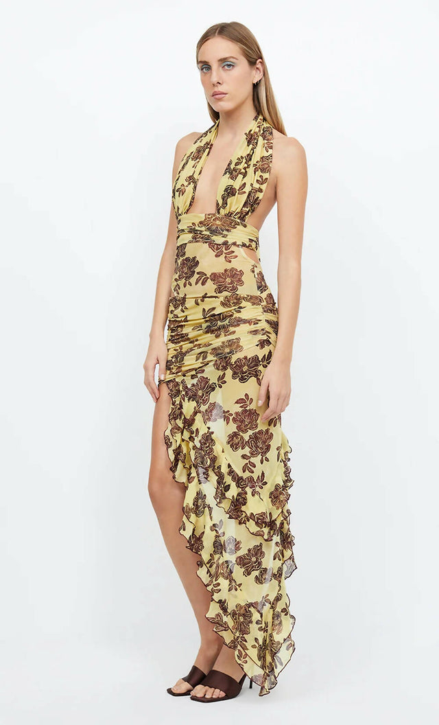 Bec & Bridge Malibu Bay Halter Dress - 8 / Floral - Dresses