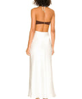 Bec & Bridge Nadia Cut Out Midi Dress in Chocolate and White - Dresses