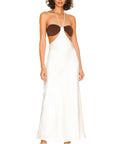 Bec & Bridge Nadia Cut Out Midi Dress in Chocolate and White - Dresses