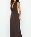 Bec + Bridge Nessie Cowl Neck Maxi - 8 / Brown - Dresses