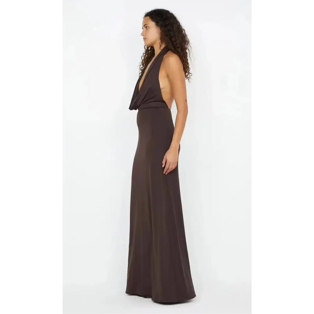 Bec & Bridge Nessie Cowl Neck Maxi Dress AU 8 - 8 / Brown - Dresses