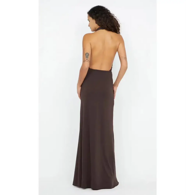 Bec & Bridge Nessie Cowl Neck Maxi Dress AU 8 - 8 / Brown - Dresses
